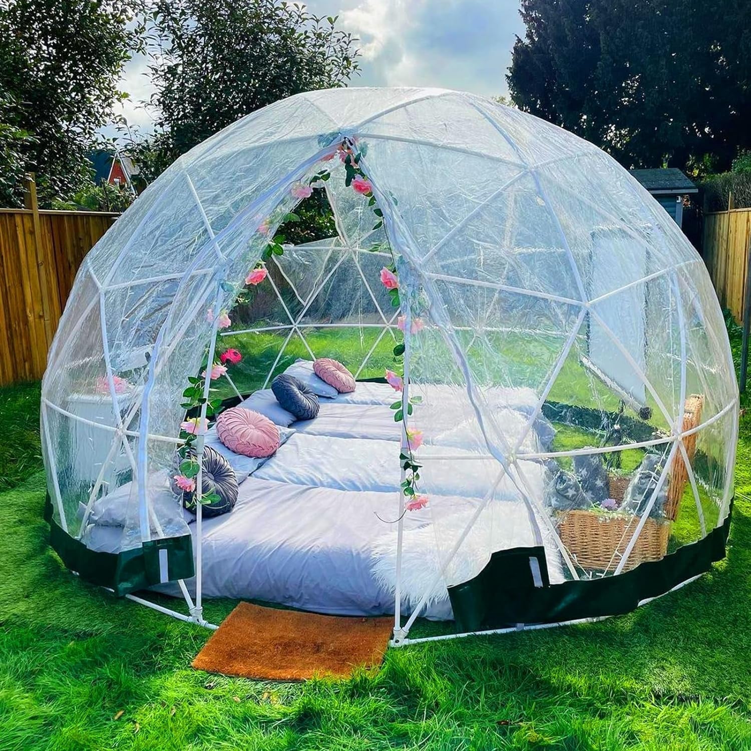 Bubble Tent Dome House Camping Tent 12ft, Garden Outdoor Clear Dome Shelter  Geodesic Dome 5-7 Person for Backyard Patios, Canopy Gazebos Screen House